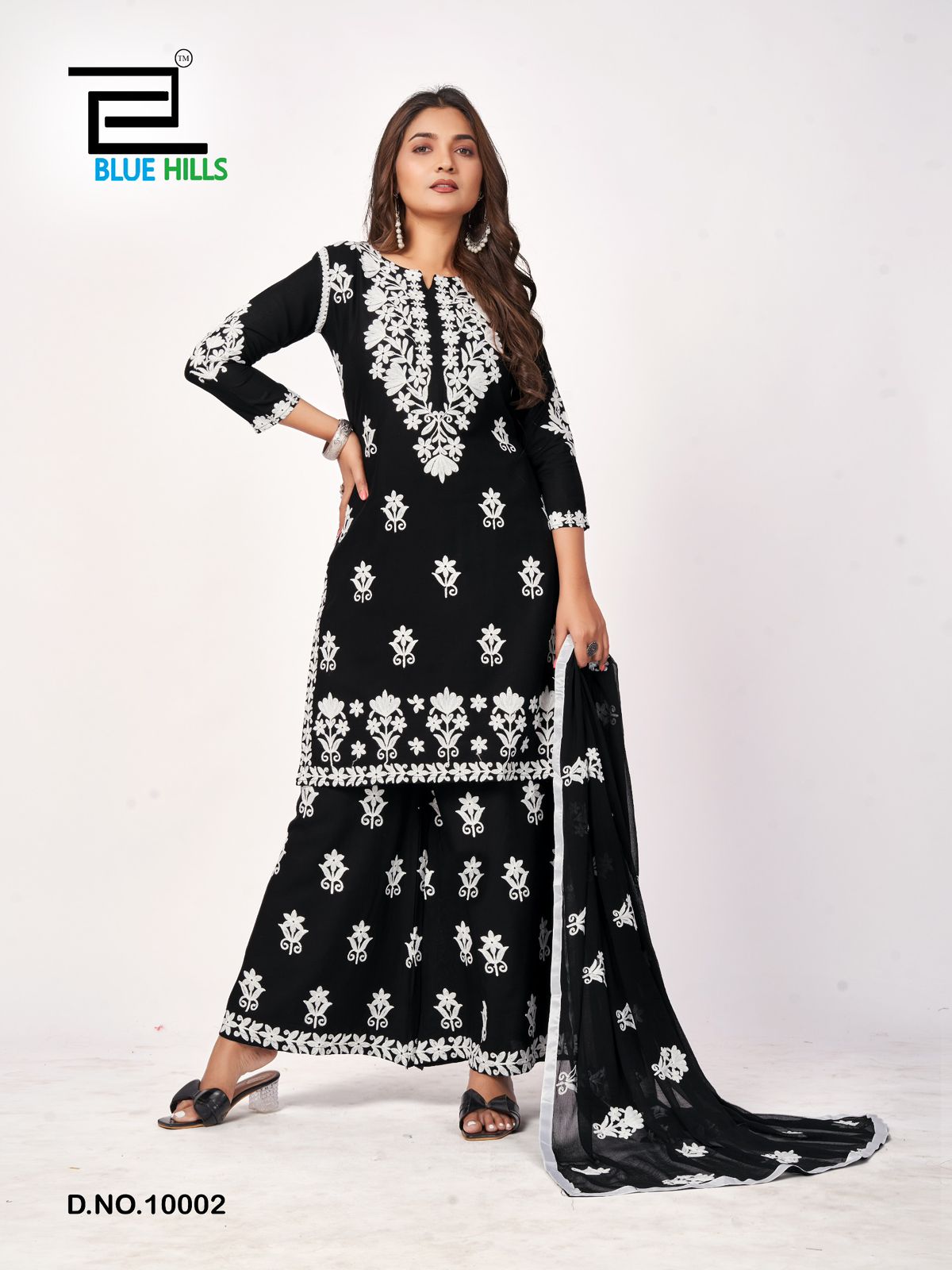 Black And White Vol 10 By Blue Hills Rayon Kurti With Bottom Online Wholesale